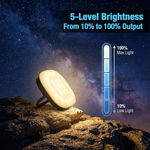 Miniatura 3 de Linterna LED para campamento, linternas solares, luz recargable de 5000mAh 2000 lúmenes 5 modos de luz, impermeable IP65 con carga USB – Linternas