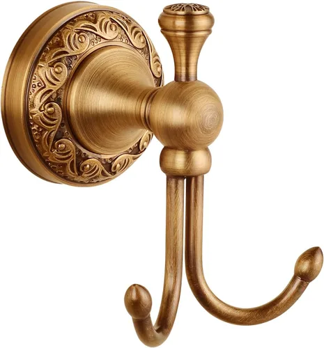 Miniatura 9 de Soporte de Toalla Plegable Montado en Pared para Baño, 4 Barras de Toalla con Patrón de Latón Antiguo Tallado, Bronce Cepillado