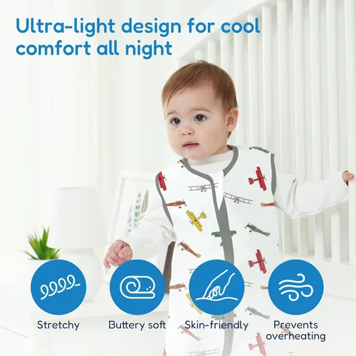 Miniatura 2 de TotAha Saco de dormir para bebés de 6 a 12 meses, paquete de 3, saco de dormir transpirable para bebé, niña, niño, manta usable con cremallera Azul