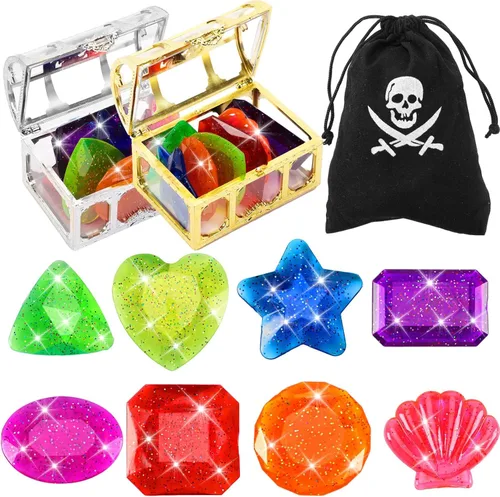 MARFOREVER 18 piezas de juguetes grandes de piscina de gemas de buceo – 16 gemas de buceo coloridas sumergidas bajo el agua, juguetes de piscina con