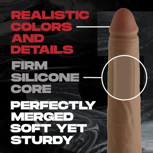 Miniatura 4 de Consolador realista de doble capa de silicona líquida FLEXISKIN con ventosa para jugar con manos libres, consolador ultrasuave para punto G