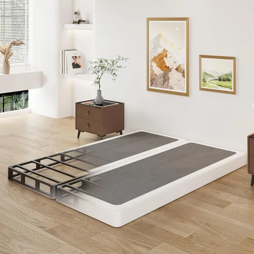 Miniatura 13 de Lutown-Teen Somier de 3 pulgadas de perfil bajo para cama Queen, somier metálico resistente para base de cama Queen con cubierta de tela, base de 3