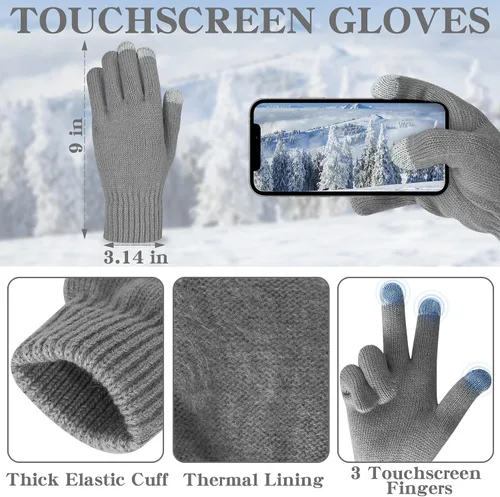 Miniatura 5 de Conjunto de guantes para pantalla táctil y gorro para exteriores