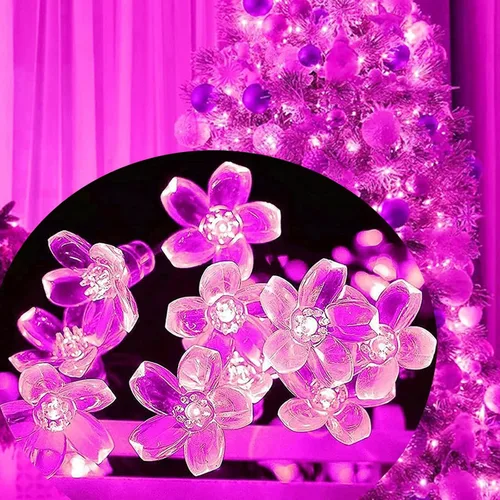 Miniatura 10 de FULLBELL Tira de luces rojas para interiores, 8 modos de luces de Navidad enchufables para dormitorio, 33 pies, 100 LED al aire libre