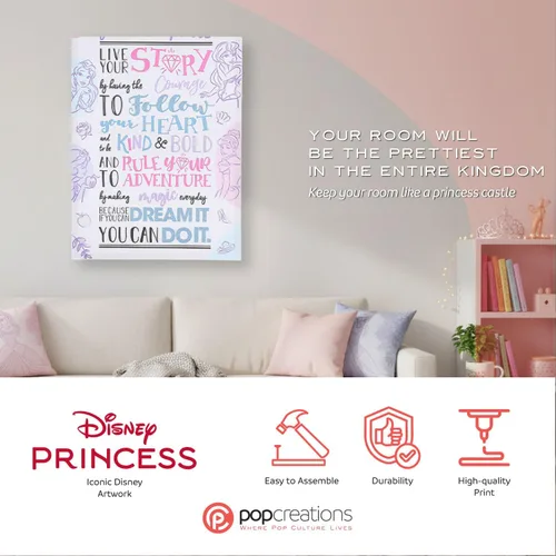 Miniatura 2 de Lienzo inspirador de Ariel la Sirenita para decoración de pared, póster con cita motivacional de la película de princesa Disney, póster y obras
