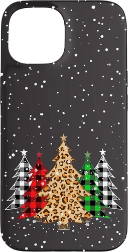 Miniatura 6 de Funda con diseño de árboles de Navidad con estampado de leopardo y cuadros para iPhone 16
