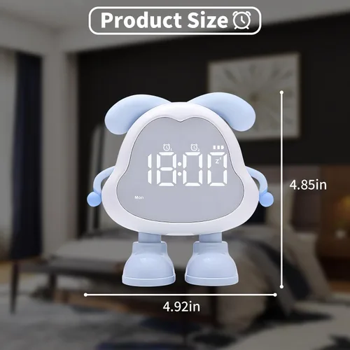 Miniatura 2 de DORA - Reloj despertador para perros para dormitorios de niños y niñas, bonito reloj despertador LED con pantalla digital, entrenador de sueño