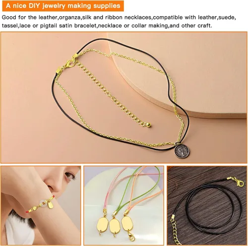 Miniatura 4 de Kit de 500 extremos de cable plegables para hacer joyas, incluye 100 cierres de pinza de langosta, 200 anillos de salto abiertos, 200 extremos