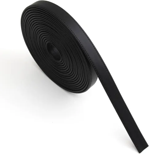 Miniatura 9 de lalatia Correas de cuero sintético cosidas para manualidades, tiras de cuero con costuras de 1/2 pulgada de ancho, 2 yardas de largo, color negro
