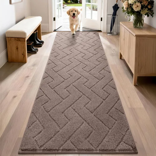 Miniatura 6 de PURRUGS Alfombra de fácil cuidado de 6 x 9 pies, antideslizante, lavable a máquina, tapete para puerta de perro, resistente a las manchas