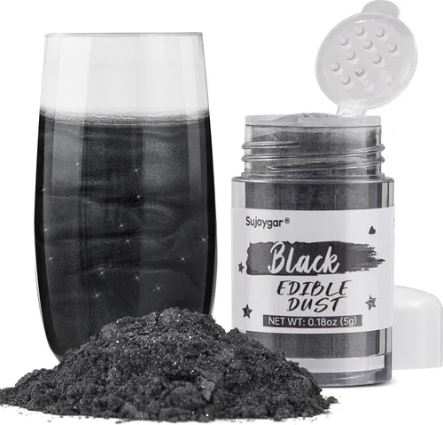Miniatura 27 de Purpurina comestible oscura púrpura para cócteles, Sujoygar 4g Polvo de brillo comestible de grado alimenticio para Halloween, purpurina en polvo