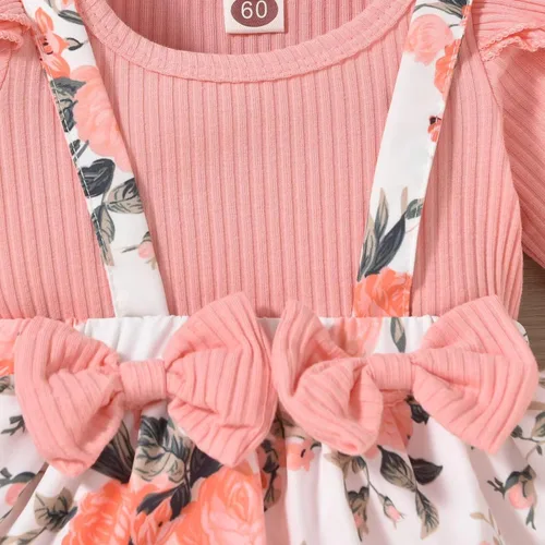 Miniatura 53 de Unutiylo Ropa de bebé recién nacida prematura con tirantes, traje de otoño e invierno, traje de manga larga con volantes