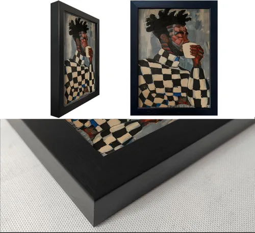 Miniatura 5 de Arte de pared enmarcado en lienzo afroamericano negro y blanco, personas abstractas, pintura, imágenes, decoración de pared, moda, moderno, hombre