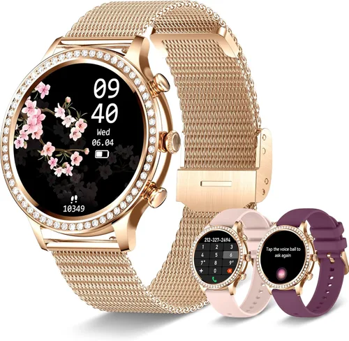 Relojes inteligentes para mujer (respuesta/hacer llamadas), reloj inteligente Colesma para Android y iPhone, reloj de seguimiento de actividad HD de