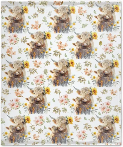 Miniatura 22 de Manta de franela de vaca para regalo, ultra suave y acogedora, manta de forro polar ligera y mullida, manta de felpa cálida para sofá, cama, 30 x 40