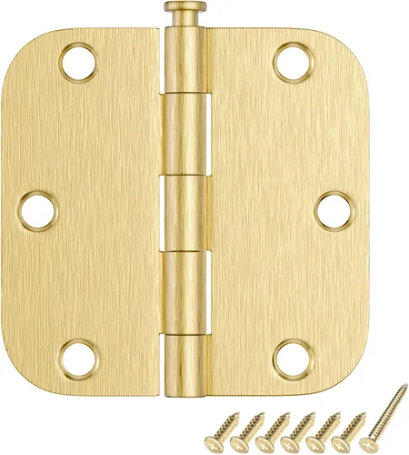 Miniatura 13 de HOSOM Paquete de 36 bisagras de puerta color negro mate de 3.5 x 3.5 pulgadas, bisagras interiores de puerta de 3 1/2 pulgadas redondeadas con Negro