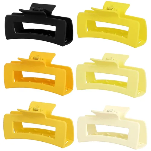 Miniatura 14 de Sisiaipu Pinzas de pelo grandes de 4 pulgadas, 6 piezas de garra grande para cabello grueso, pinzas cuadradas para el cabello para mujeres, pinzas