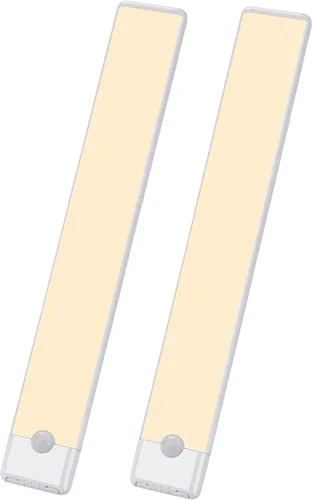 51 luces LED con sensor de movimiento para debajo del gabinete, iluminación magnética recargable debajo del armario, barra de luz inalámbrica Blanco