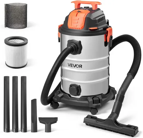 Miniatura 14 de VEVOR Aspiradora de 5 galones para uso comercial, aspiradora húmeda y seca de 6 Peak HP - Potente succión con función sopladora y accesorios 2 en 1