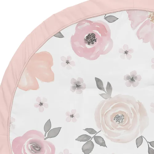 Miniatura 3 de Sweet Jojo Designs Tapete de juego para bebé (rosa y gris bohemio floral) para niñas, bebés, niños pequeños y niños pequeños