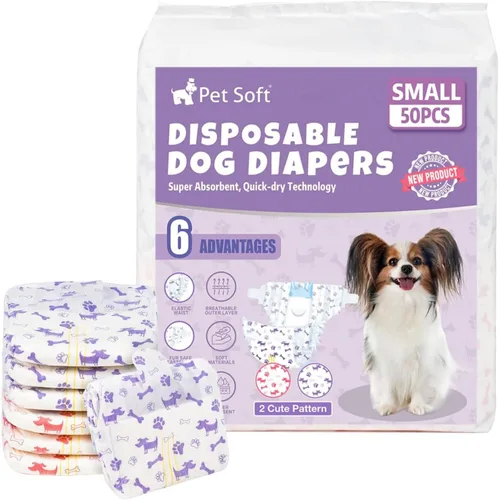 Miniatura 15 de Pet Soft Pañales desechables para perras – Pañales desechables para perritos con indicador de humedad, pañal para cachorros y gatos súper