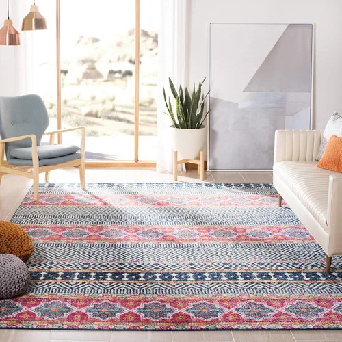 Miniatura 26 de SAFAVIEH Madison Collection - Alfombra decorativa de 2 pies 3 pulgadas x 4 pies, color carbón y gris, diseño bohemio chic, no desprende pelusa