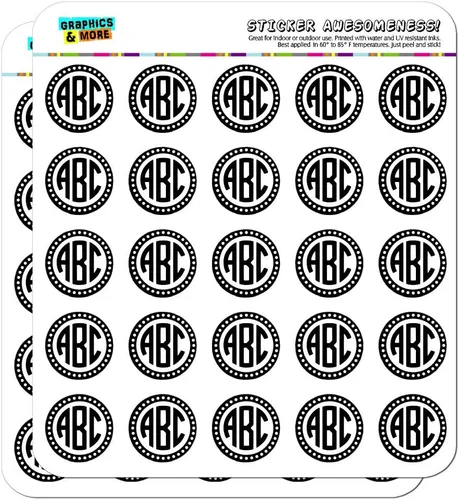 Gráficos y más personalizadas, monograma personalizado, fuente circular, contorno festoneado, calendario, álbumes de recortes, calcomanías para