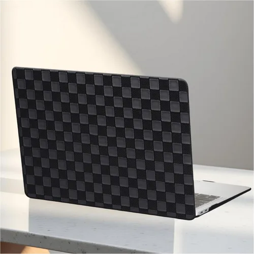 Miniatura 31 de Funda a cuadros para MacBook Air de 13 pulgadas M5 M4 M3 M2 2026-2022 A3240 A3113 A2681, piel a cuadros con textura a cuadros para MacBook Air 13.6
