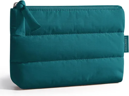 Miniatura 7 de BAGSMART Pequeña bolsa de maquillaje, neceser portátil esponjoso con cierre de cremallera con encanto, organizador de viaje resistente al agua