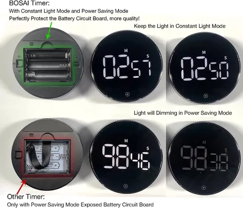 Miniatura 2 de Temporizadores, temporizador de cocina para niños, temporizador magnético digital de huevos para cocinar, con función de luz constante para aulas
