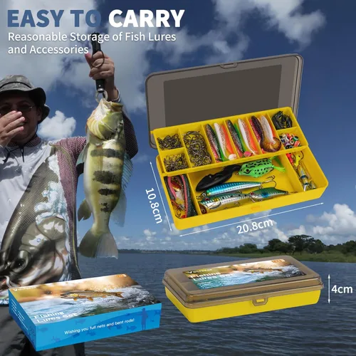 Miniatura 6 de WITOROR Fishing Lures, Tackle Box with Tackle Included, Crankbaits, Spoon, Hooks, Weights & Other Accessories, Fishing Bait Lure Gear Kit Gifts for