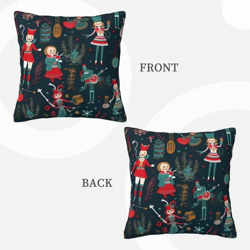 Miniatura 3 de Fundas de almohada decorativas de 20 x 20 pulgadas, fundas de almohada de doble cara para sofá de mujer, cascanueces de ballet, Navidad, baile