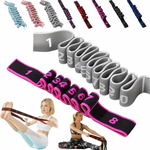 Miniatura 7 de Banda de resistencia de fitness para estiramiento y yoga, bandas de resistencia con asas para brazos, ejercicio de tirador de moda, bandas