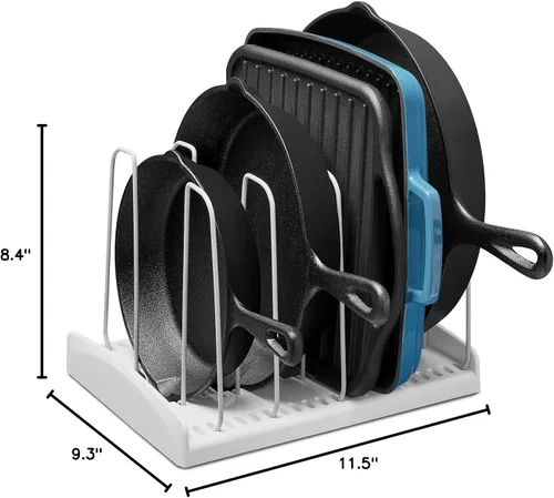 Miniatura 10 de YouCopia StoreMore Estante para Utensilios de Cocina con Alambres Altos de Acero, Organizador Ajustable para Sartenes y Tapas para Almacenamiento