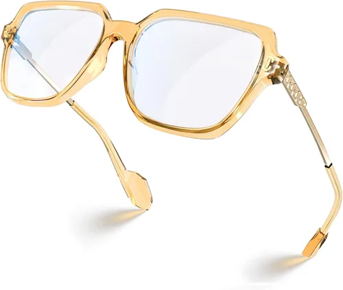 Miniatura 13 de VISOONE - Paquete de 2 anteojos de bloqueo de luz azul de gran tamaño con elegante marco cuadrado TR90 y patillas metálicas para mujeres y hombres