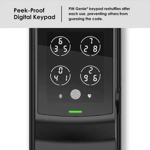 Miniatura 4 de Lockly Secure Plus - Cerradura de puerta inteligente, entrada sin llave con huella digital y tarjeta RFID, teclado PIN Genie, control