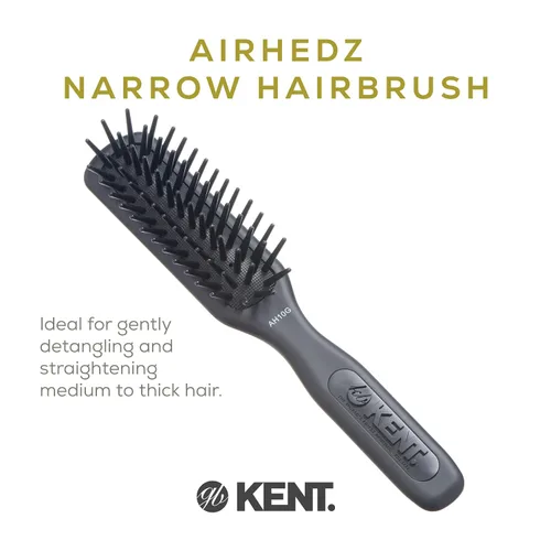 Miniatura 3 de Kent AH10G Airhedz Pro - Cepillo de pelo con pasador estrecho (pasador de grasa, gris)