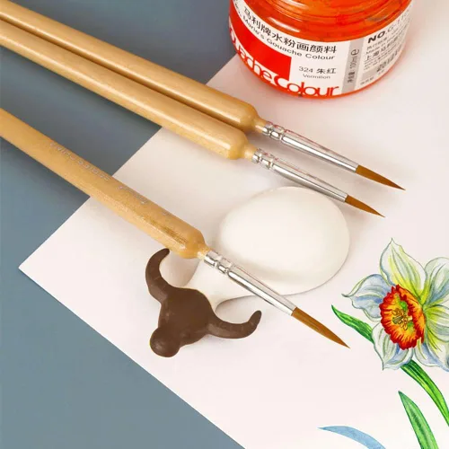 Miniatura 5 de Juego de 11 pinceles de pintura de detalles finos en miniatura, juego de pinceles para acrílico, acuarela, óleo, cara, uñas, pintura de modelo a