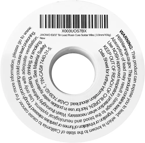 Miniatura 7 de Alambre de soldadura con núcleo de colofonia para soldadura eléctrica (0,8mm/50g), de JWOWO
