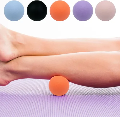 Miniatura 9 de Pelota de masaje pequeña y dura, paquete de 2. Bolas de lacrosse tamaño de bola para fascia, punto de gatillo, tejido profundo, liberación Naranja