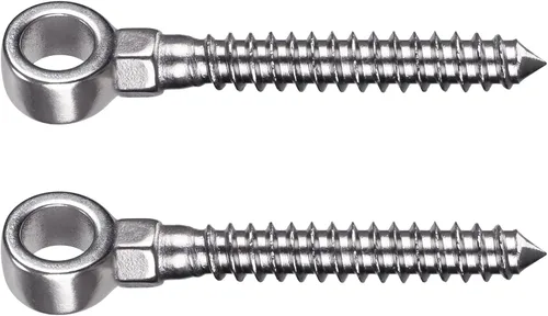 Miniatura 18 de Insaga Bisagras de puerta de acero inoxidable 304 para cercas de madera, bisagra de ojo de tornillo de una pieza resistente con diámetro de orificio