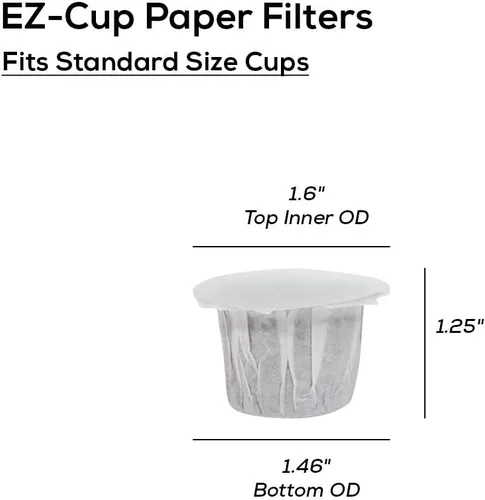 Miniatura 7 de Perfect Pod EZ-Cup Filtros de café de papel con tapa patentada para cafeteras de una sola porción y cápsulas de café, compatibles con Keurig