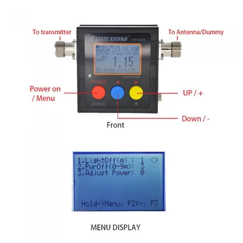 Miniatura 7 de Surecom SW-102HF 1.5-70MHz V.S.W.R. y Medidor de Potencia