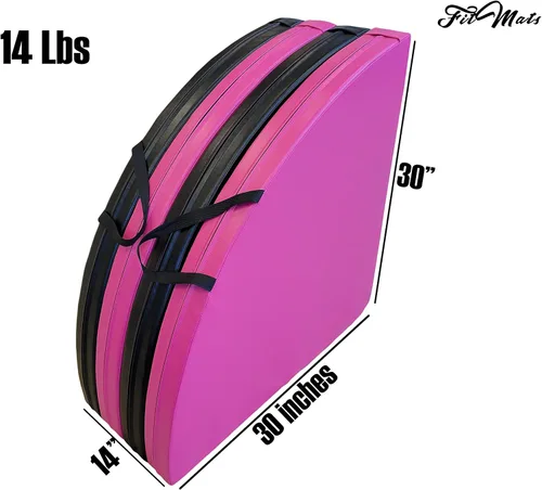 Miniatura 6 de Cojín circular plegable de 5 pies de ancho para ejercicio y bastón de baile. Alfombrilla de seguridad de espuma EPE reticulada portátil con cubierta