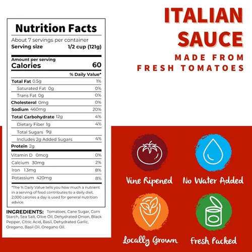 Miniatura 2 de Dei Fratelli Salsa italiana (latas de 28 onzas, paquete de 6) - Madurado en vid - Sin agua añadida, sin pasta - Sin OMG, sin gluten - Receta