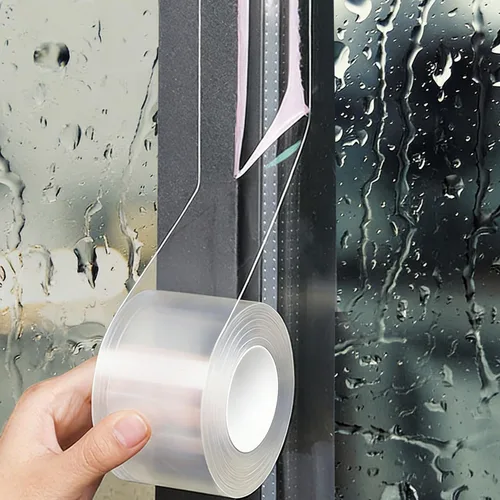 Miniatura 15 de Cinta transparente para sellado de ventana, 2 pulgadas x 35 yardas, cinta adhesiva para aislamiento de ventanas sin residuos, transparente