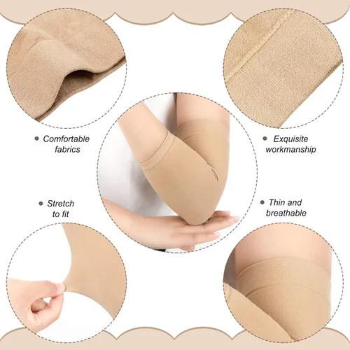 Miniatura 5 de Vicenpal 2 pares de fundas de tatuaje para el antebrazo para mujeres y hombres, cubierta de compresión para la parte superior del brazo (negro, nude)