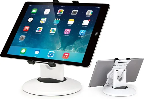 EHO Soporte para iPad, soporte giratorio de 360°, quiosco de venta al por menor, adaptador universal de 6 a 13 pulgadas (pantalla) para iPad, Blanco