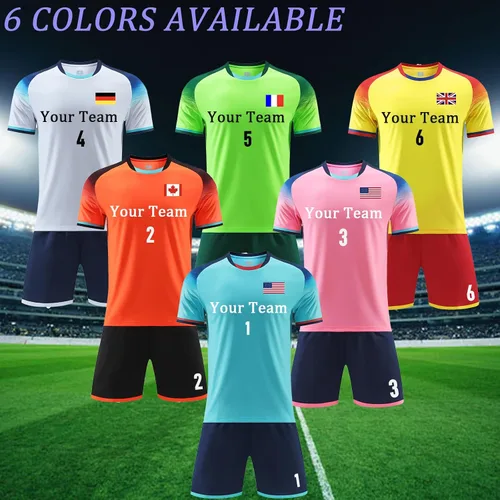 Miniatura 5 de Camiseta de fútbol personalizada para niños y hombres, camiseta de fútbol personalizada para jóvenes y niñas, uniformes de fútbol para hombres