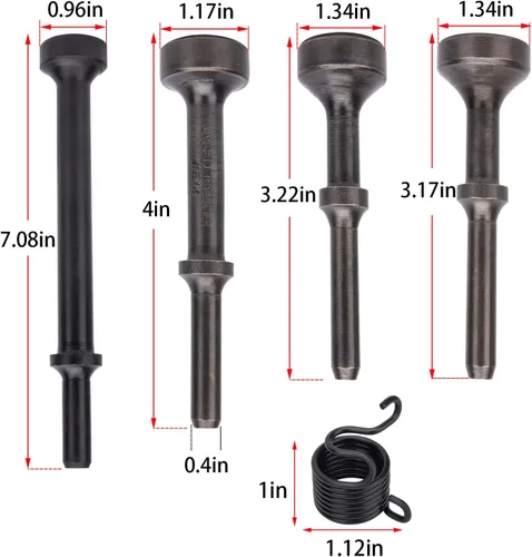Miniatura 6 de Juego de brocas de martillo de aire suavizante, kit de herramientas de martillo de aire suavizante de 5 piezas, accesorios de martillo de aire